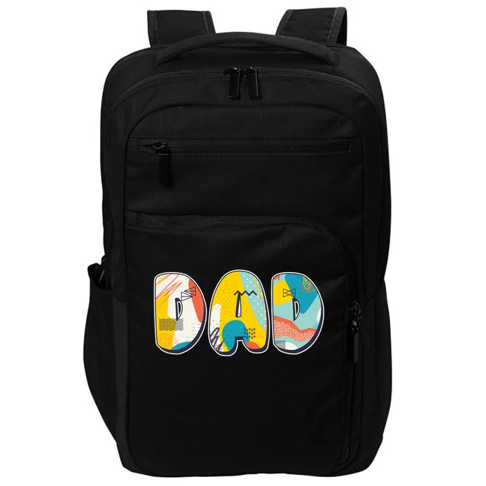 Retro Mod Pattern Dad Logo Impact Tech Backpack