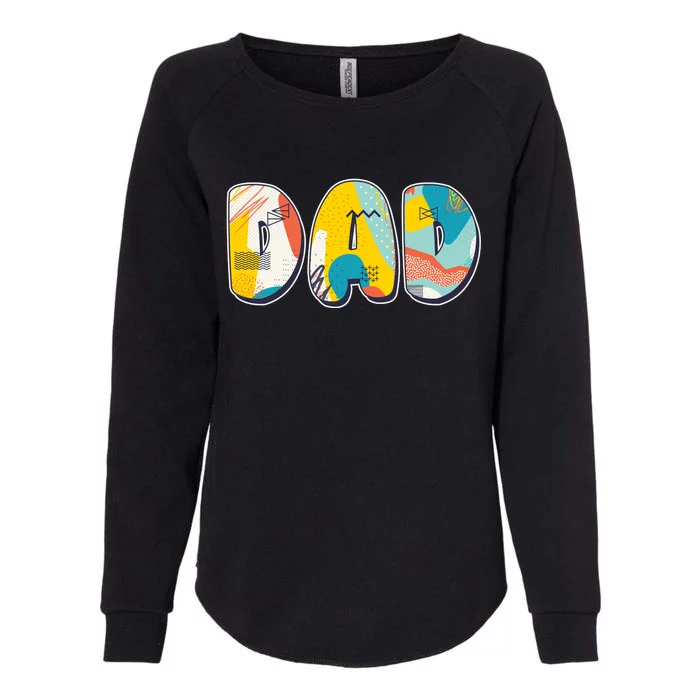 Retro Mod Pattern Dad Logo Womens California Wash Sweatshirt