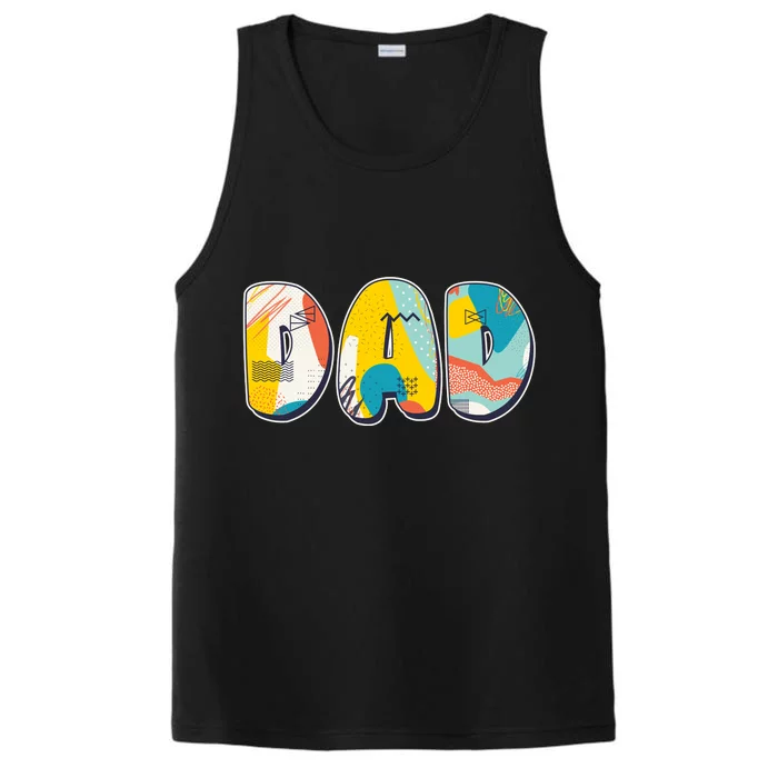 Retro Mod Pattern Dad Logo Performance Tank