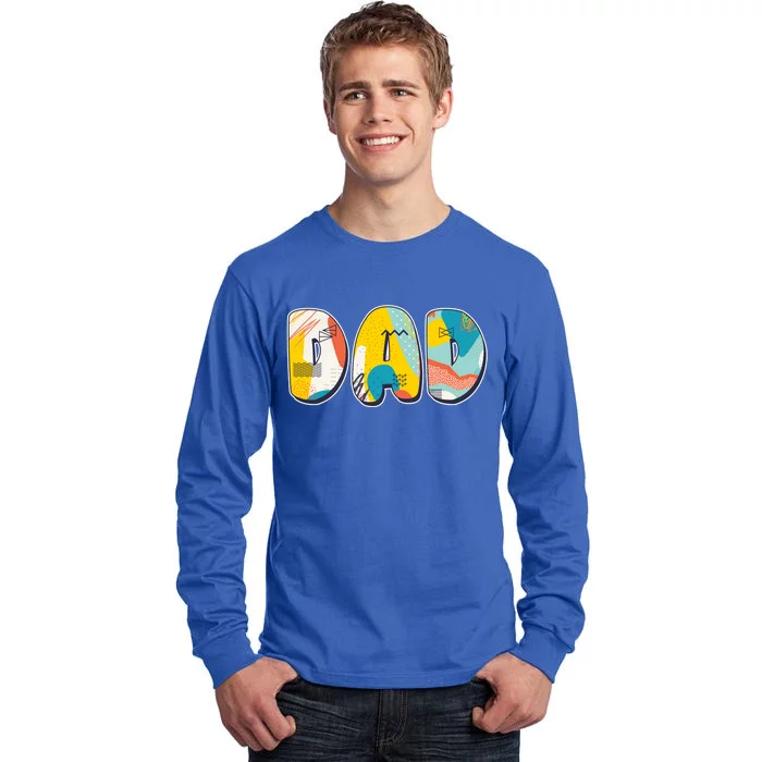 Retro Mod Pattern Dad Logo Tall Long Sleeve T-Shirt