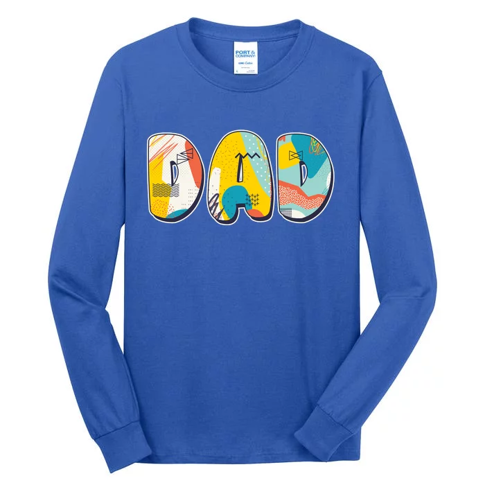 Retro Mod Pattern Dad Logo Tall Long Sleeve T-Shirt