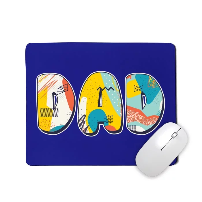 Retro Mod Pattern Dad Logo Mousepad