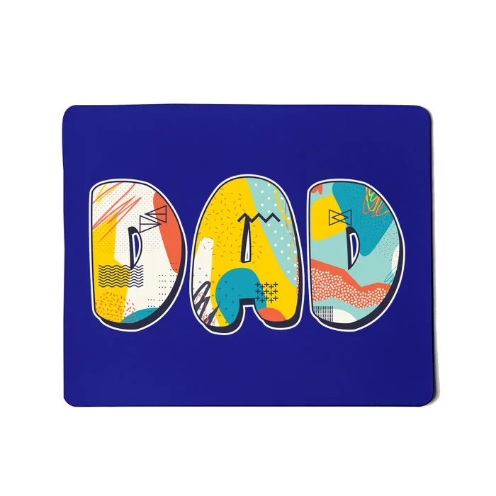 Retro Mod Pattern Dad Logo Mousepad