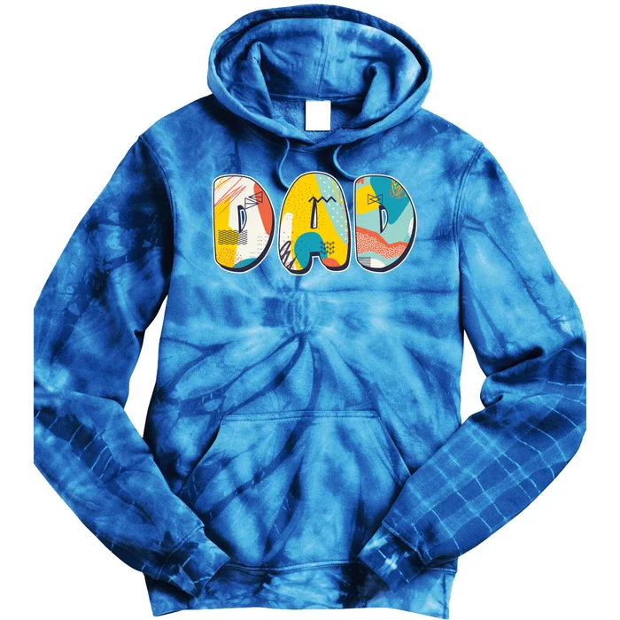 Retro Mod Pattern Dad Logo Tie Dye Hoodie