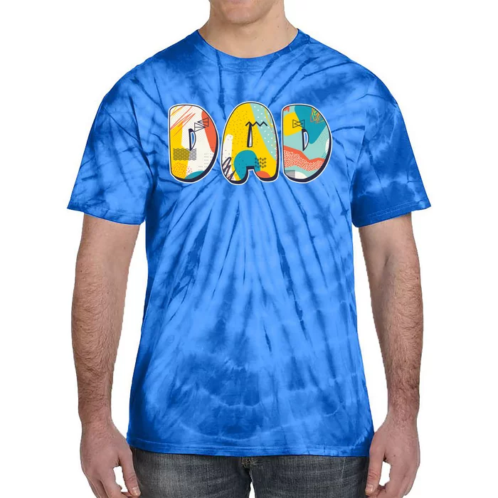 Retro Mod Pattern Dad Logo Tie-Dye T-Shirt