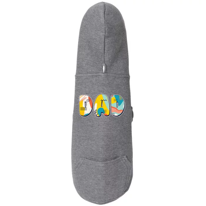 Retro Mod Pattern Dad Logo Doggie 3-End Fleece Hoodie