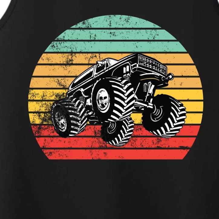 Retro Monster Truck Emblem Performance Tank