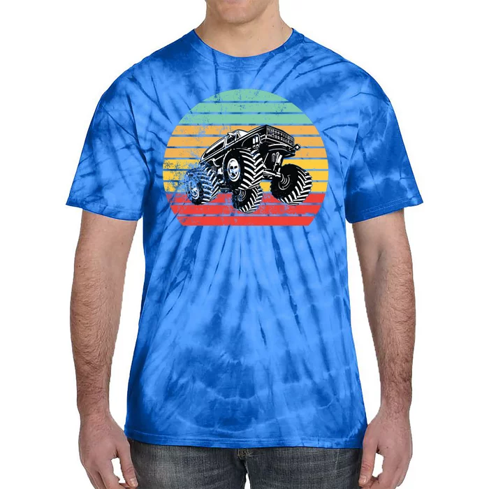 Retro Monster Truck Emblem Tie-Dye T-Shirt