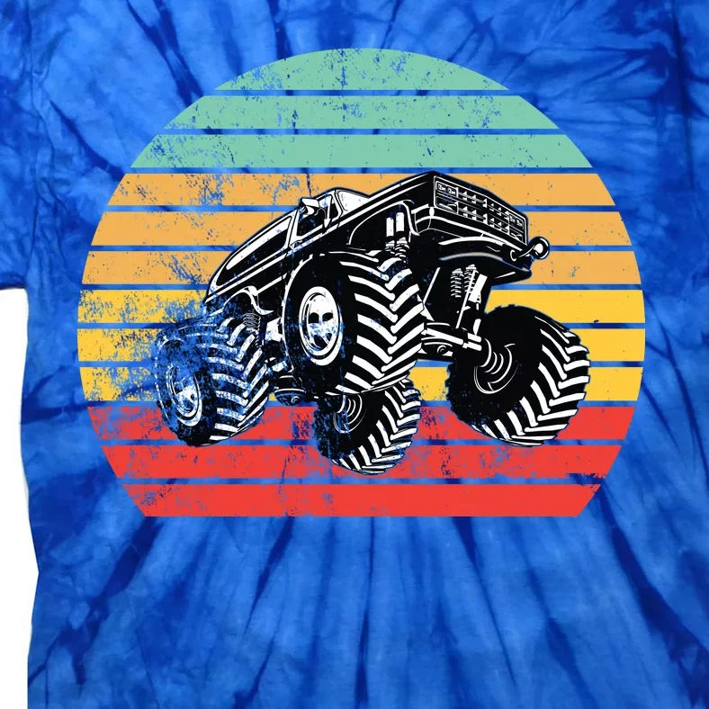 Retro Monster Truck Emblem Tie-Dye T-Shirt