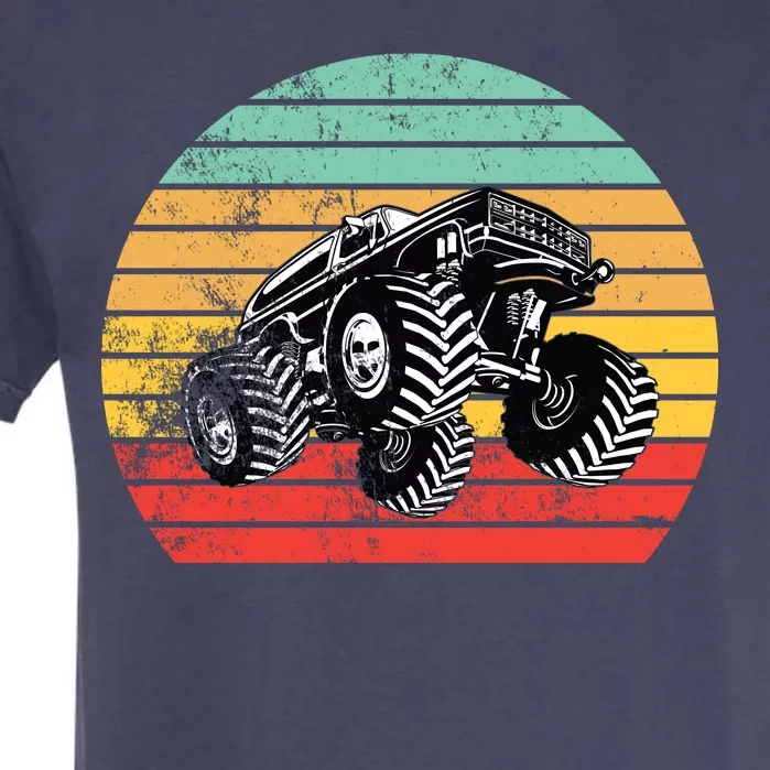 Retro Monster Truck Emblem Garment-Dyed Heavyweight T-Shirt