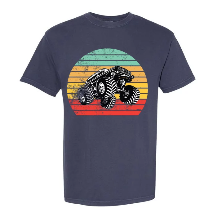 Retro Monster Truck Emblem Garment-Dyed Heavyweight T-Shirt