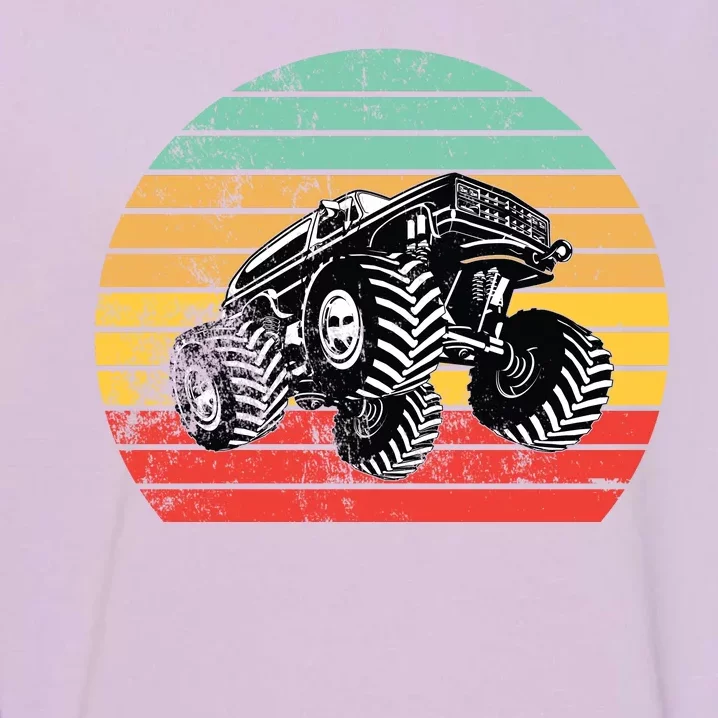 Retro Monster Truck Emblem Garment-Dyed Sweatshirt