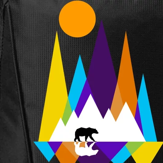 Retro Mount Bear Sunset City Backpack