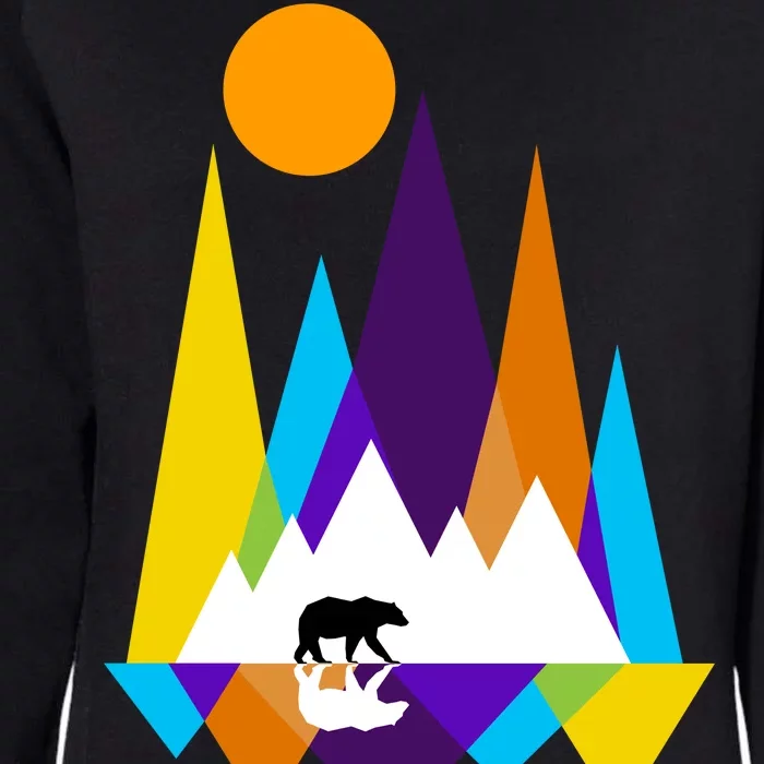 Retro Mount Bear Sunset Womens California Wash Sweatshirt