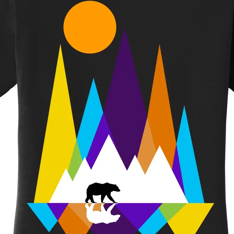 Retro Mount Bear Sunset Women's T-Shirt