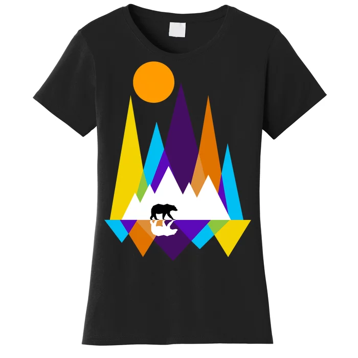 Retro Mount Bear Sunset Women's T-Shirt