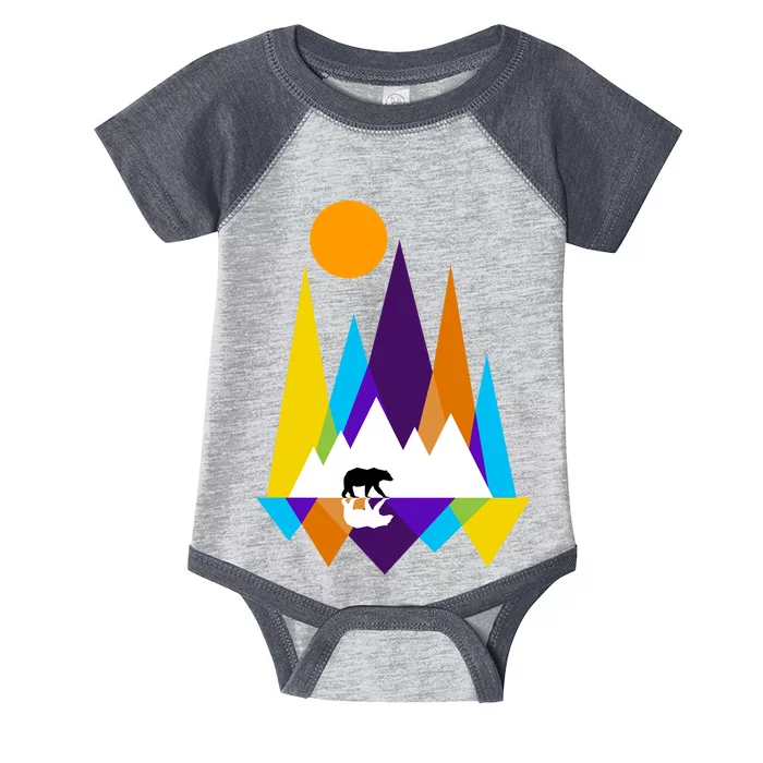 Retro Mount Bear Sunset Infant Baby Jersey Bodysuit