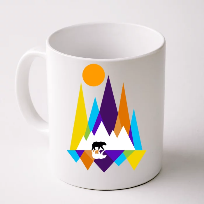 Retro Mount Bear Sunset Front & Back Coffee Mug