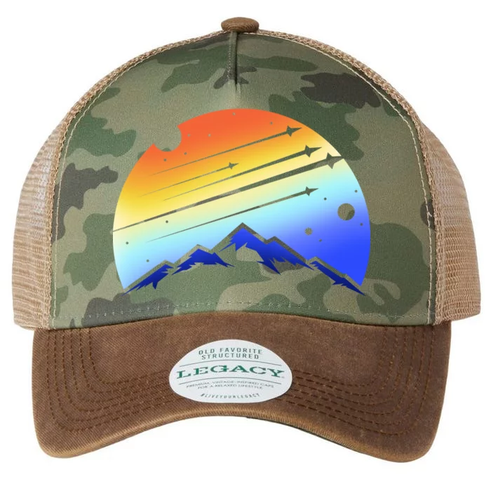 Retro Mountain Stars Legacy Tie Dye Trucker Hat