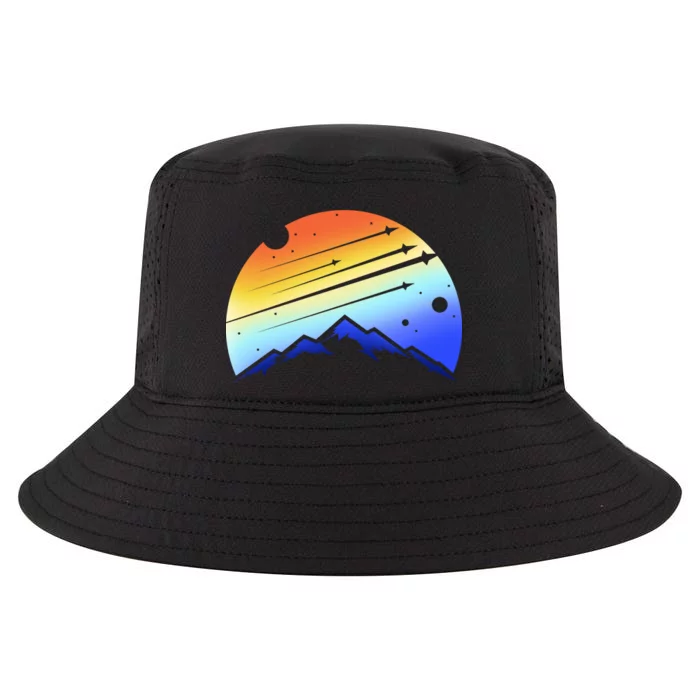 Retro Mountain Stars Cool Comfort Performance Bucket Hat