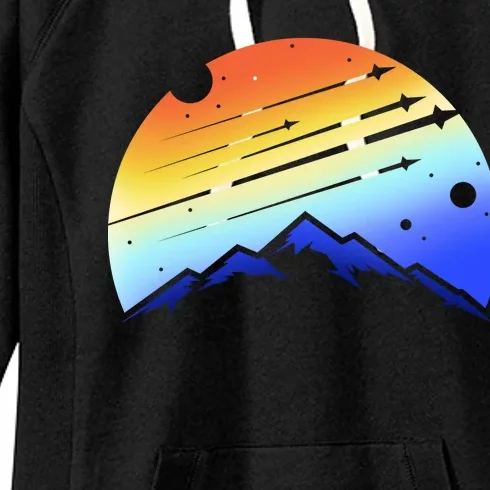 Retro Mountain Stars Women's Fleece Hoodie