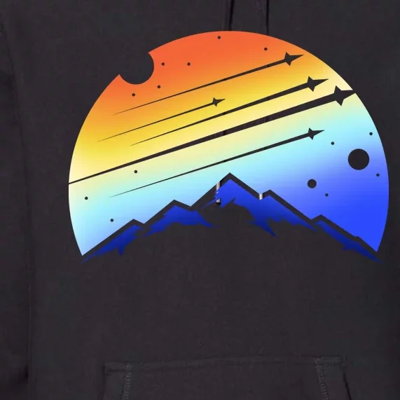 Retro Mountain Stars Premium Hoodie