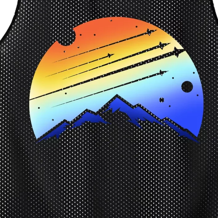 Retro Mountain Stars Mesh Reversible Basketball Jersey Tank