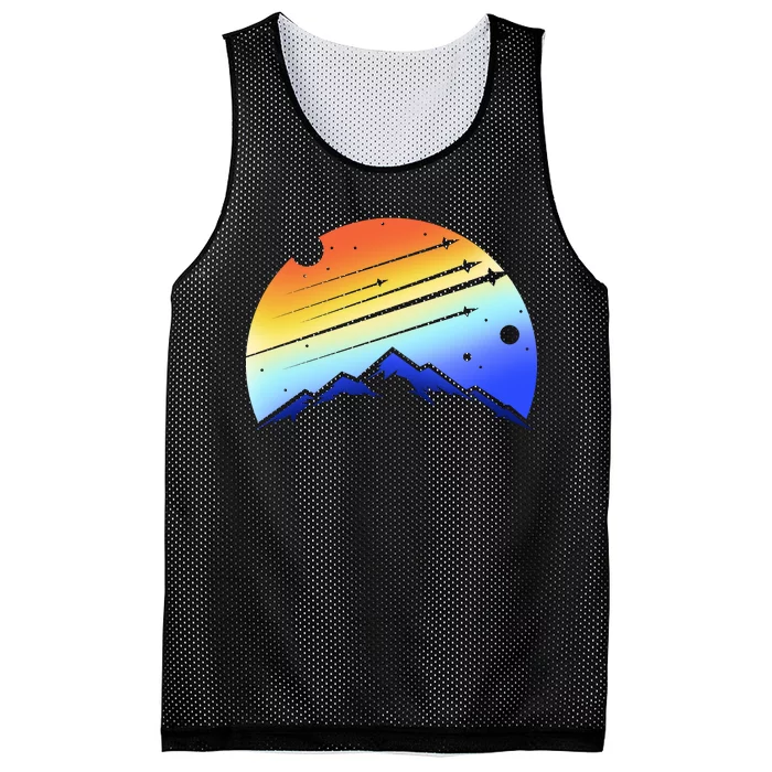 Retro Mountain Stars Mesh Reversible Basketball Jersey Tank