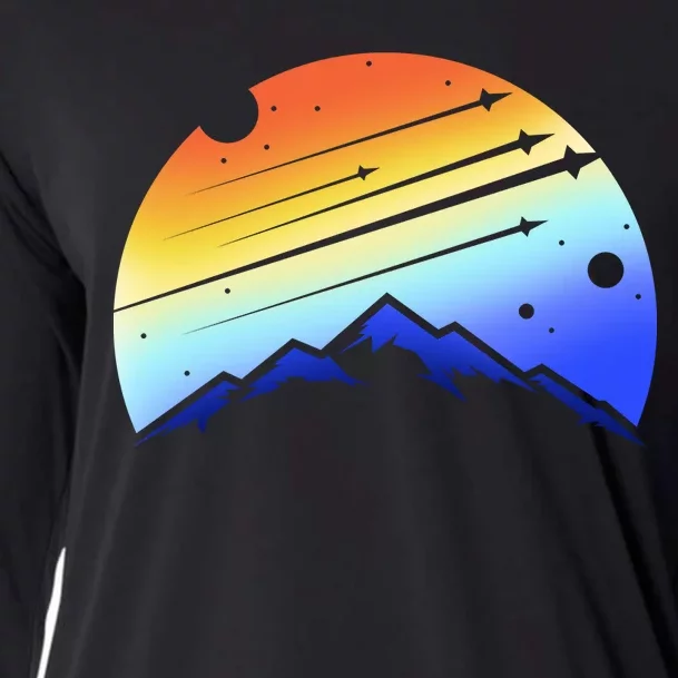 Retro Mountain Stars Cooling Performance Long Sleeve Crew