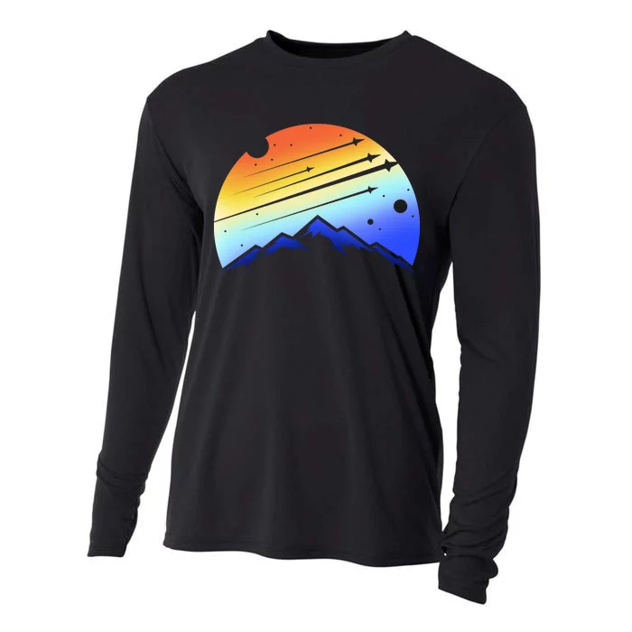 Retro Mountain Stars Cooling Performance Long Sleeve Crew