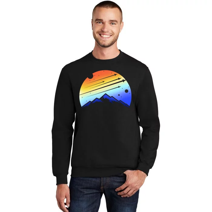 Retro Mountain Stars Tall Sweatshirt