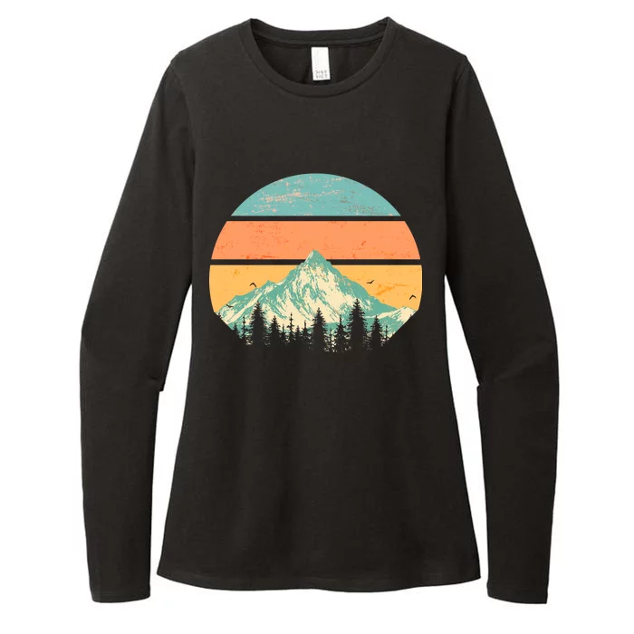 Retro Mountain Wilderness Vintage Womens CVC Long Sleeve Shirt