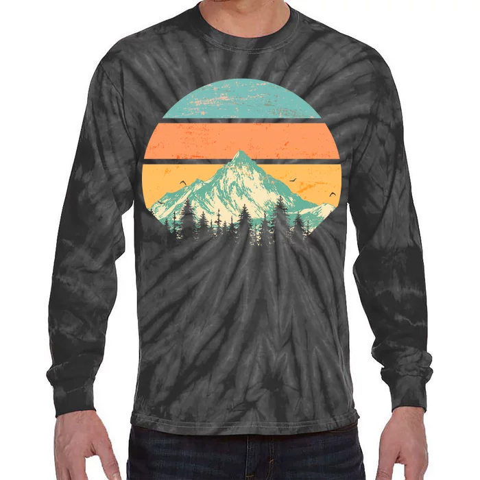 Retro Mountain Wilderness Vintage Tie-Dye Long Sleeve Shirt