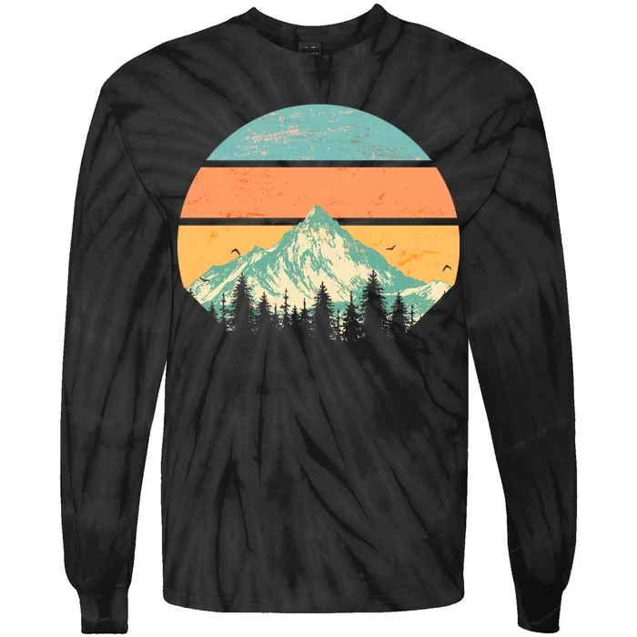 Retro Mountain Wilderness Vintage Tie-Dye Long Sleeve Shirt