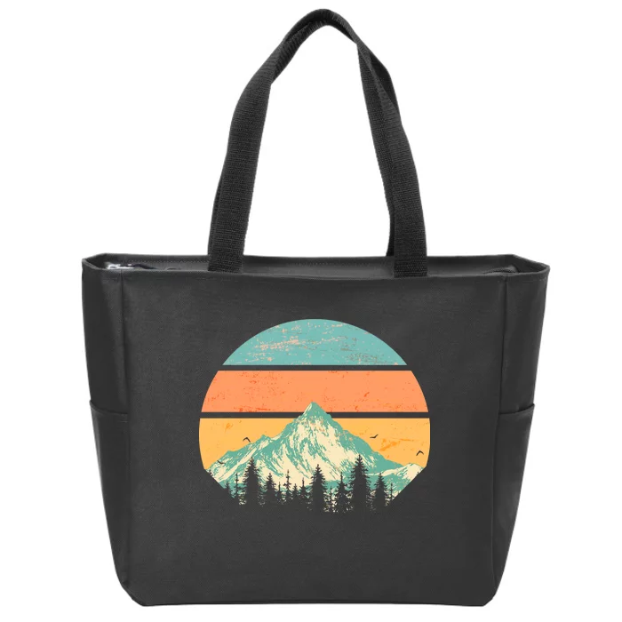 Retro Mountain Wilderness Vintage Zip Tote Bag