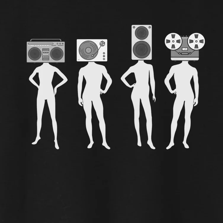 Retro Music Head Women's Crop Top Tee