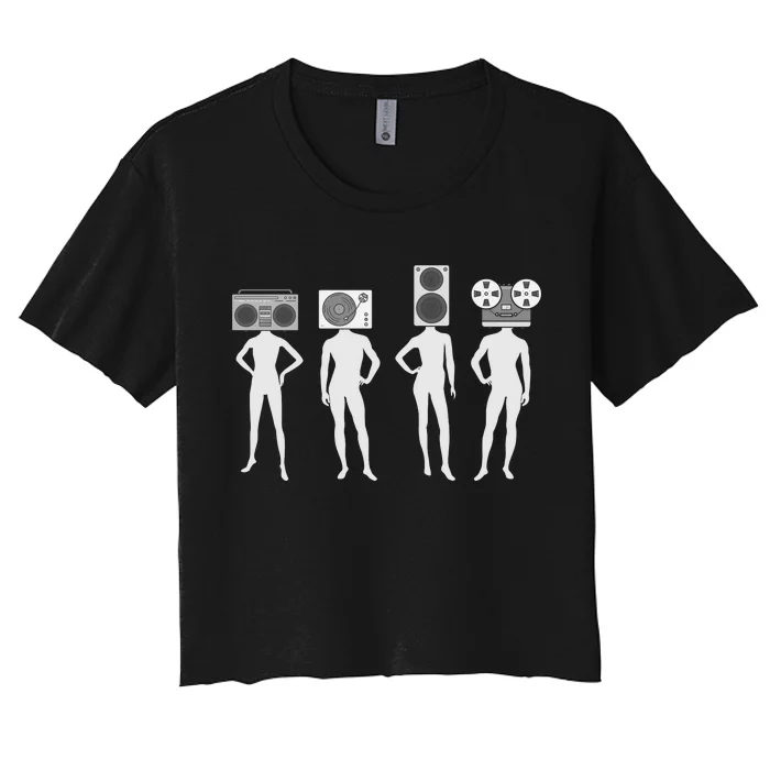 Retro Music Head Women's Crop Top Tee