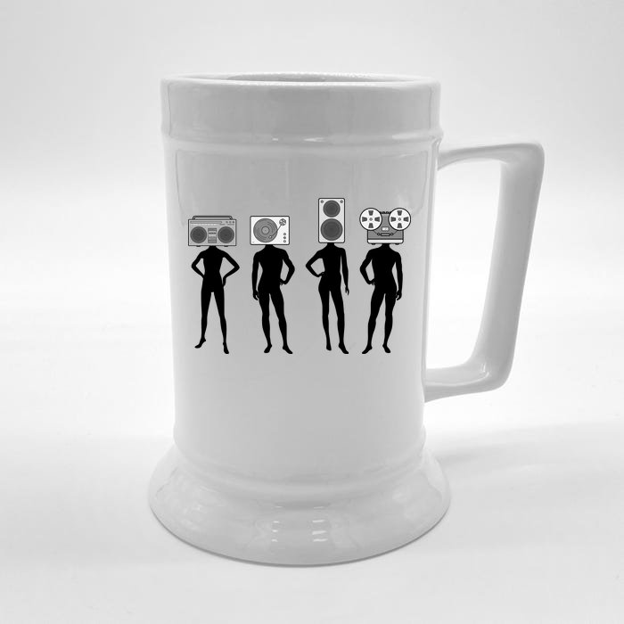 Retro Music Head Front & Back Beer Stein