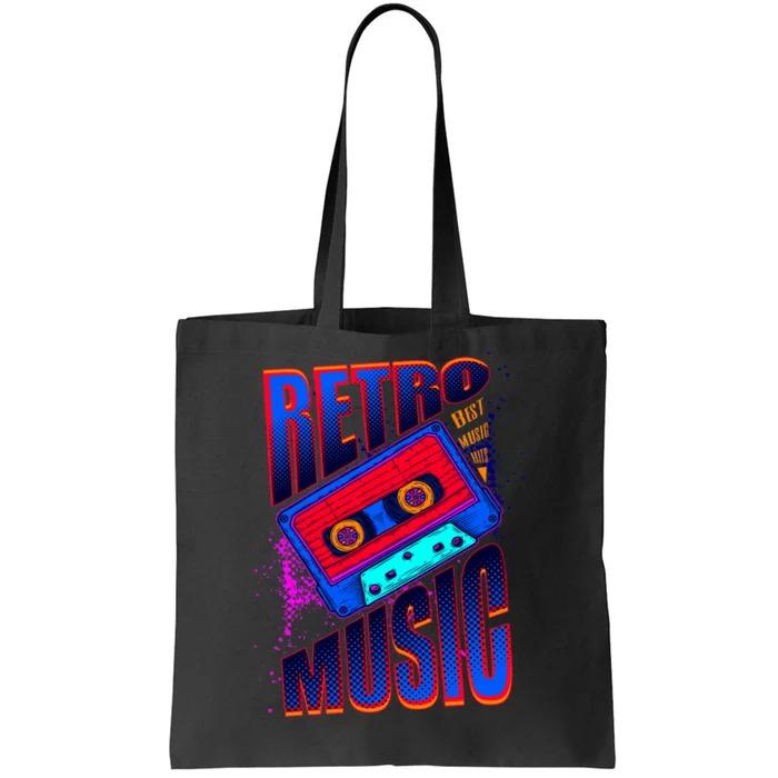 Retro Music Neon Tote Bag