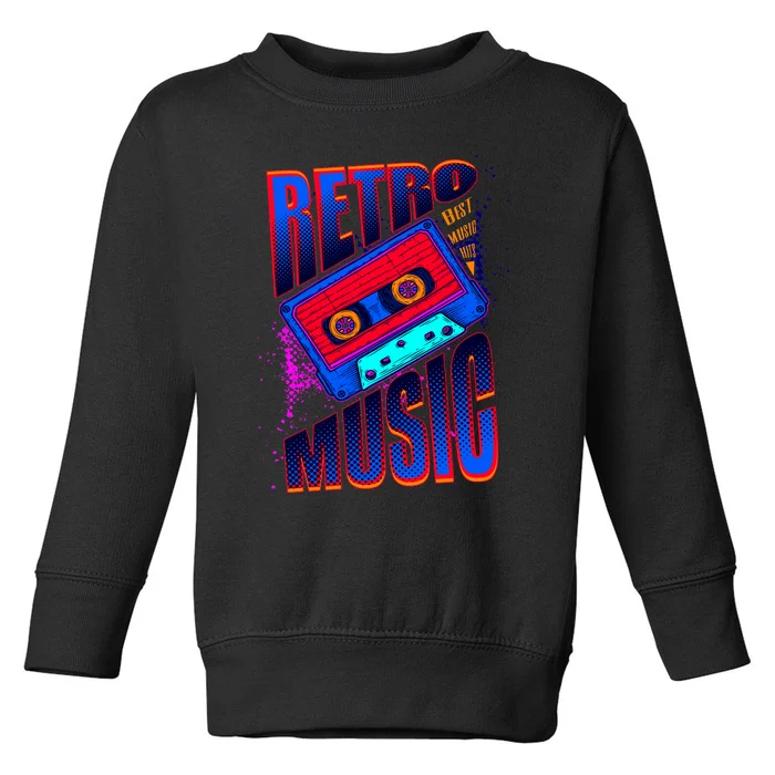 Retro Music Neon Toddler Sweatshirt