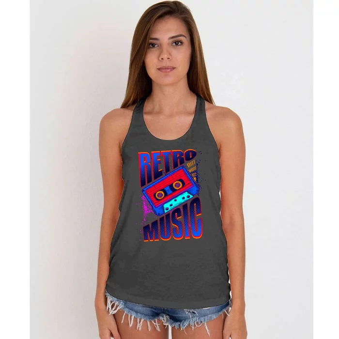 Retro Music Neon Women's Knotted Racerback Tank