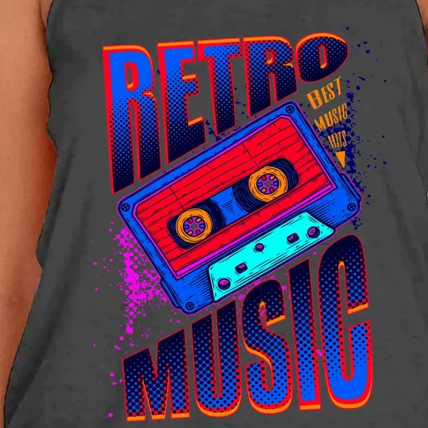 Retro Music Neon Women's Knotted Racerback Tank