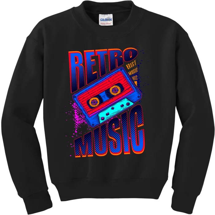 Retro Music Neon Kids Sweatshirt