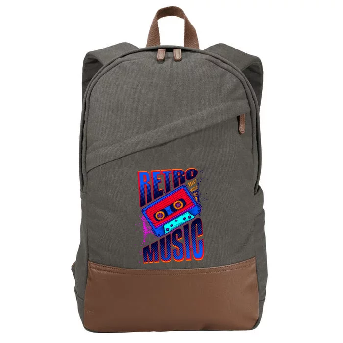 Retro Music Neon Cotton Canvas Backpack