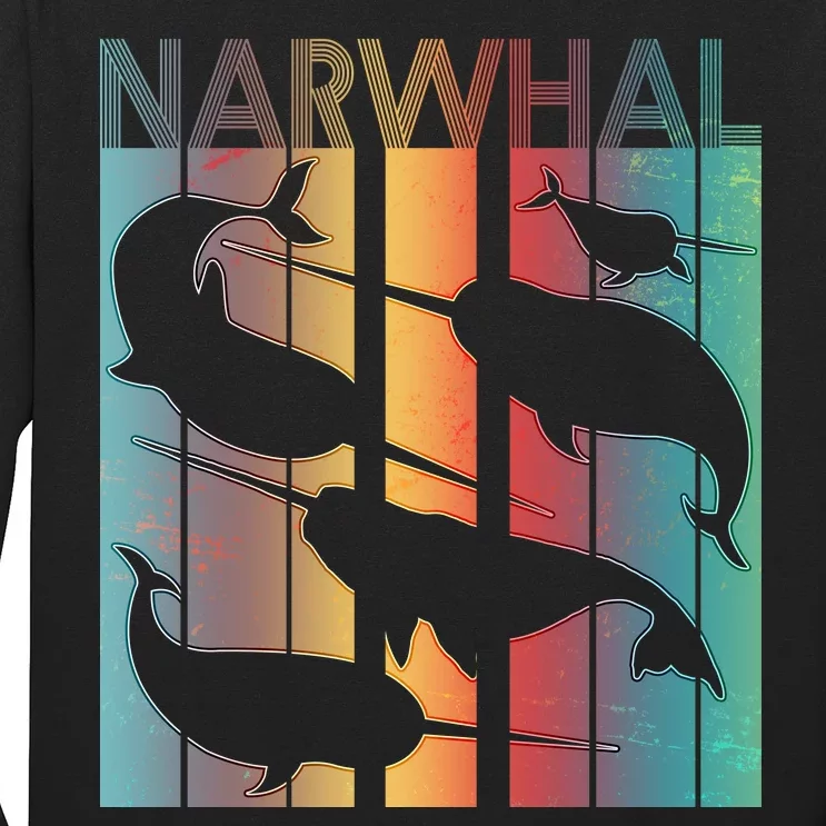 Retro Narwhal Long Sleeve Shirt