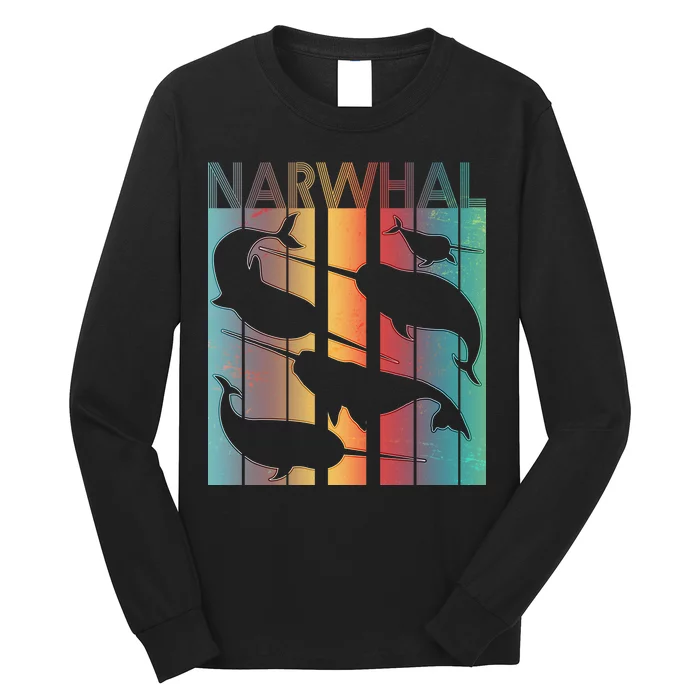 Retro Narwhal Long Sleeve Shirt