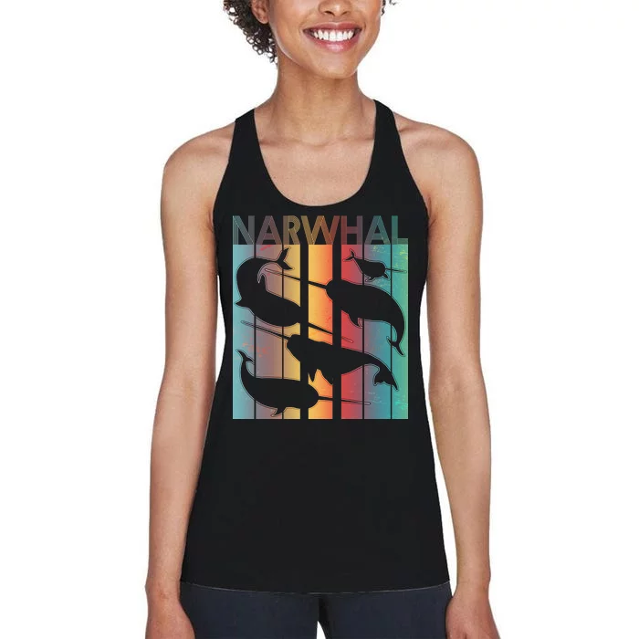 Retro Narwhal Women's Racerback Tank