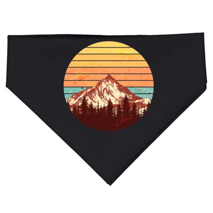 Retro Nature Mountains USA-Made Doggie Bandana