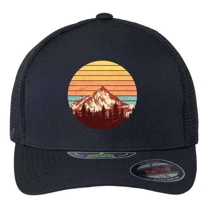 Retro Nature Mountains Flexfit Unipanel Trucker Cap