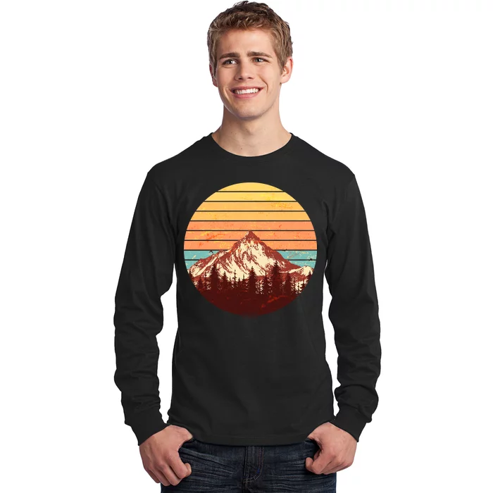 Retro Nature Mountains Long Sleeve Shirt